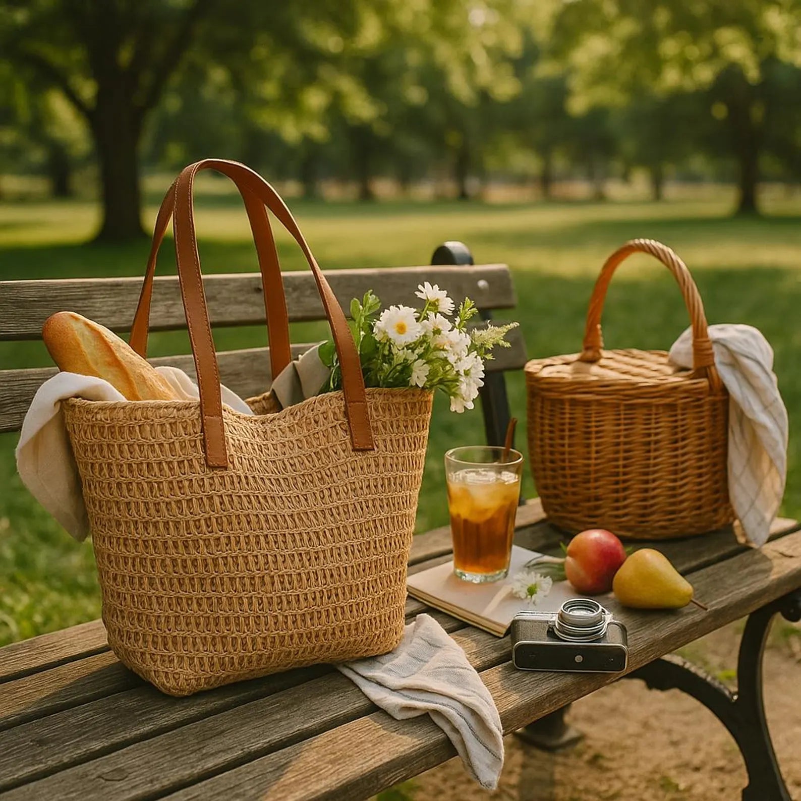 Extra Large Boho Straw Tote Bag – Woven Shoulder Beach Bag in Natural Raffia