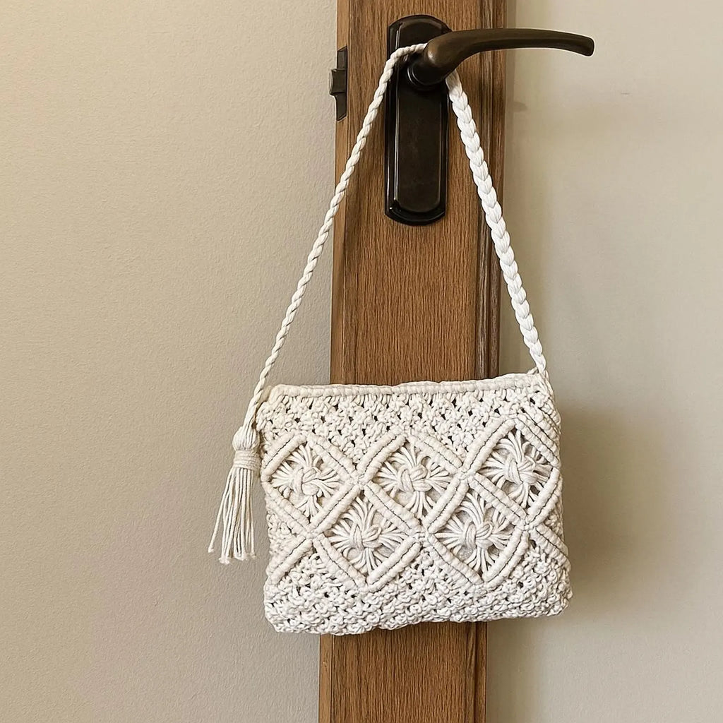 Trendy Boho Straw Shoulder Bag – Handmade Woven Crossbody Tote with Tassel – Summer Beach Bag for Women – Lightweight Vacation